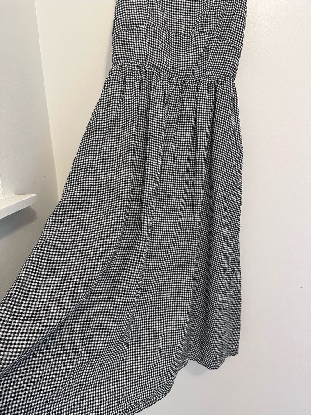 Quince 100% European Linen Fit & Flare Midi Dress Size S in Classic Mini Gingham - Picture 8 of 8